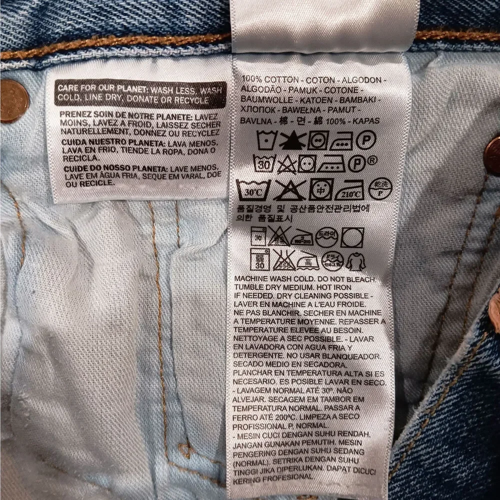 Levi's 501 Distressed Ripped Button Fly Jeans